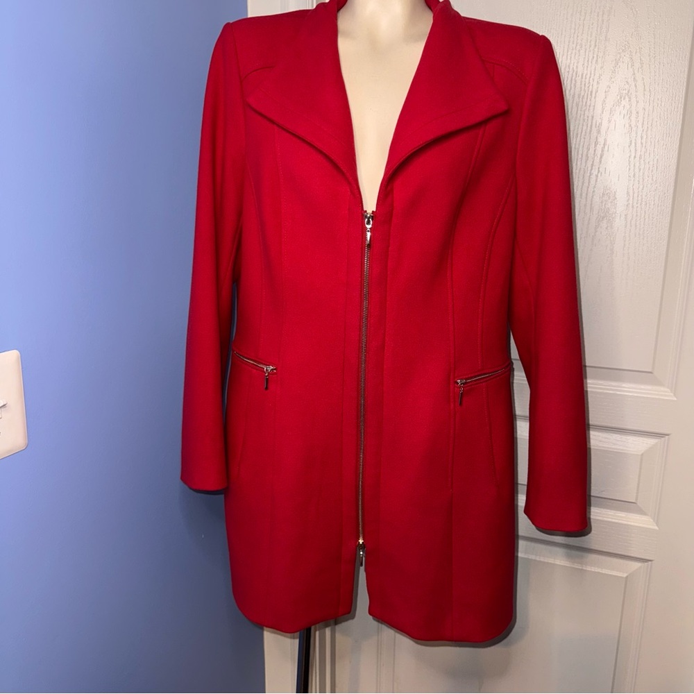 White House Black Market Red Winter Coat XL